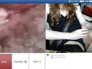 Chatroulette - hirsute slit using sex toys the one and the other cum