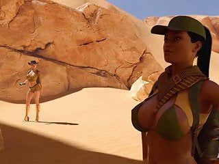 Lesbo shemale hentai three-some adventure animation in egypt